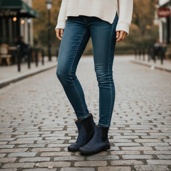 TCHOCO Blue Suede Chelsea Ankle Boots Women’s Sneakers Booties Size 6 - Picture 10 of 10